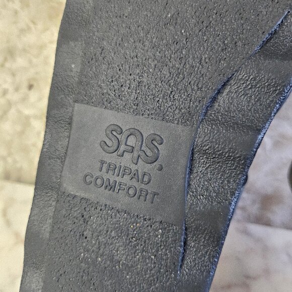 SAS Women’s Blue Leather Slides Slip On Wedge Sandals Size 6.5M - Picture 6 of 7